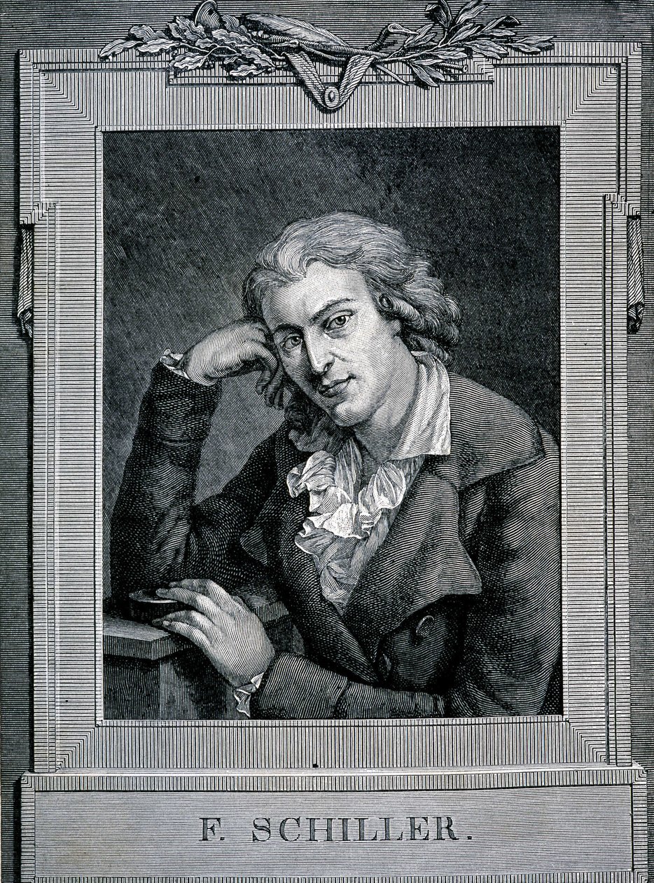Porträtt av Friedrich von Schiller (1759 - 1805), tysk poet och dramatiker. av Unknown artist