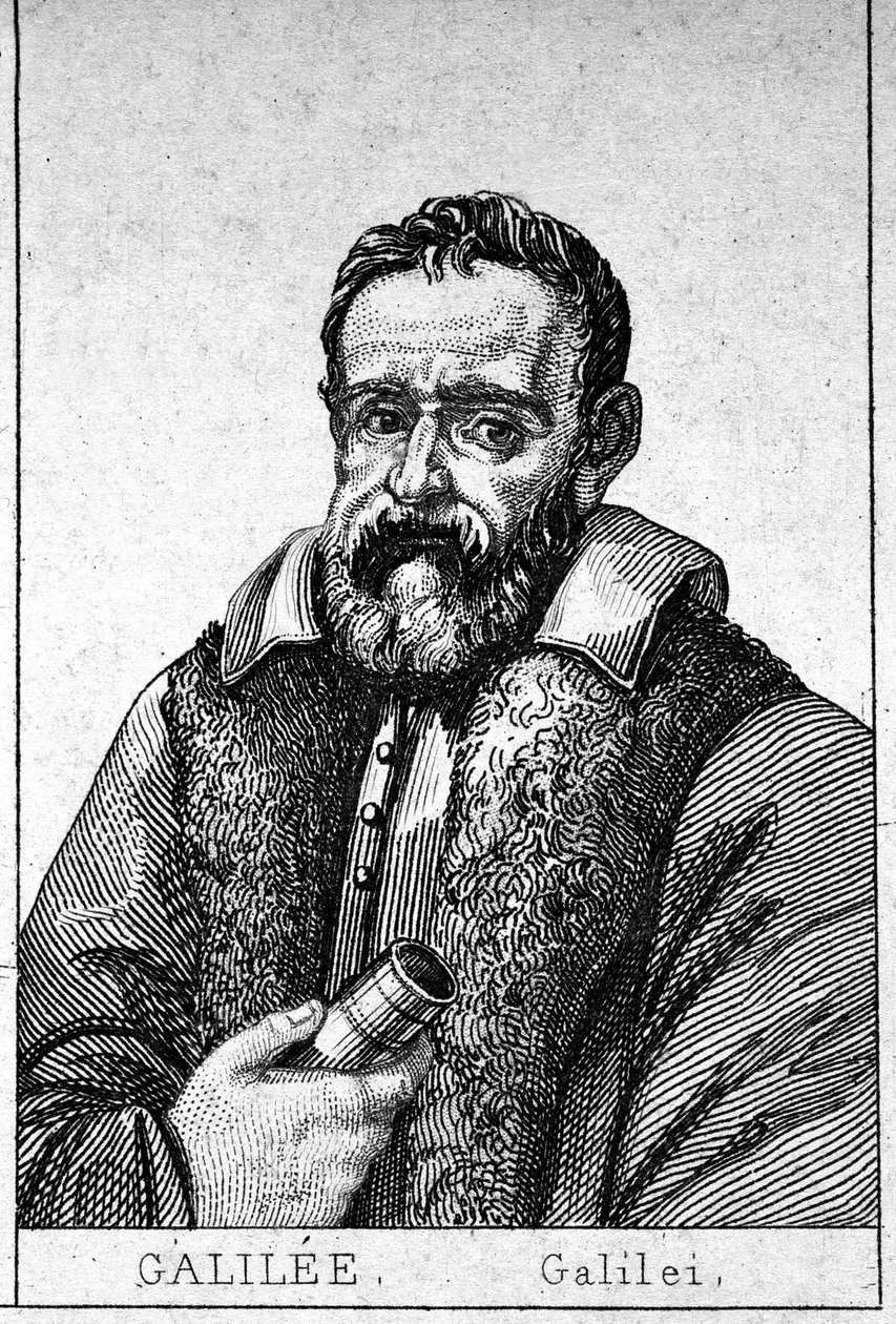 Porträtt av Galileo Galilei dit Galilee (1564 - 1642). av Unknown artist