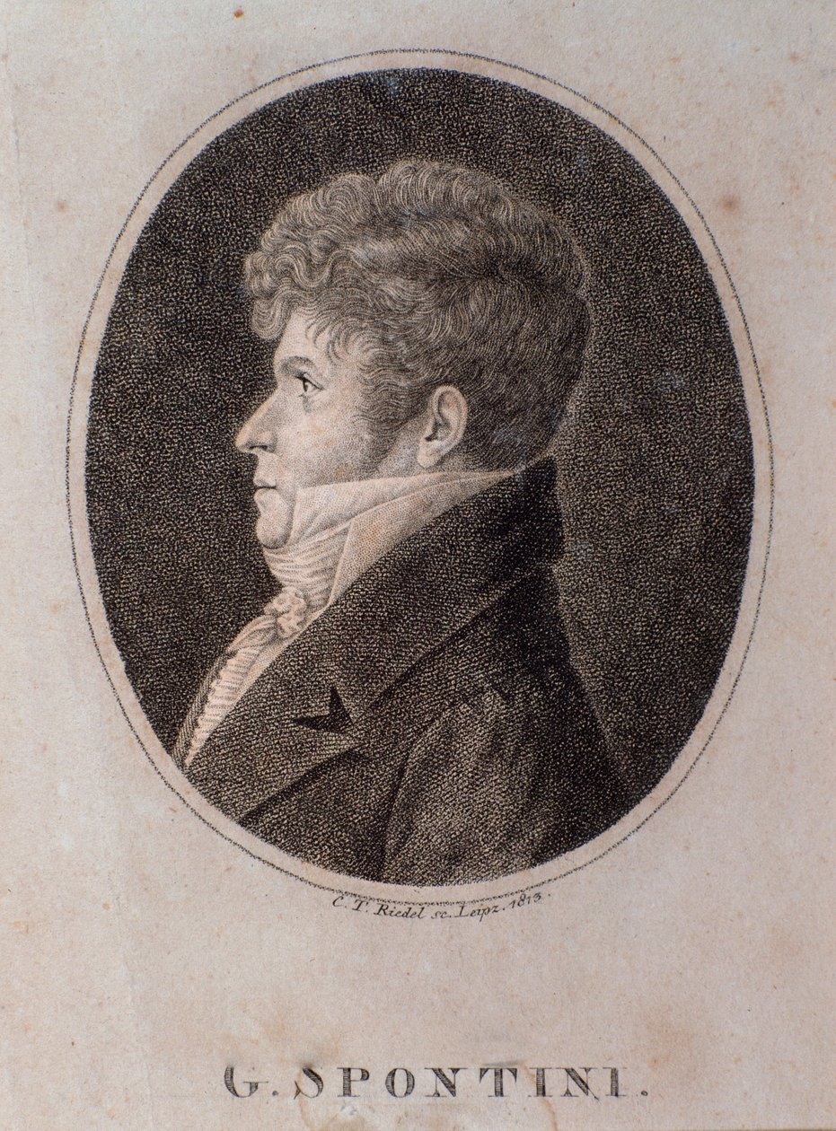 Porträtt av Gaspare Spontini (gravyr av Unknown artist
