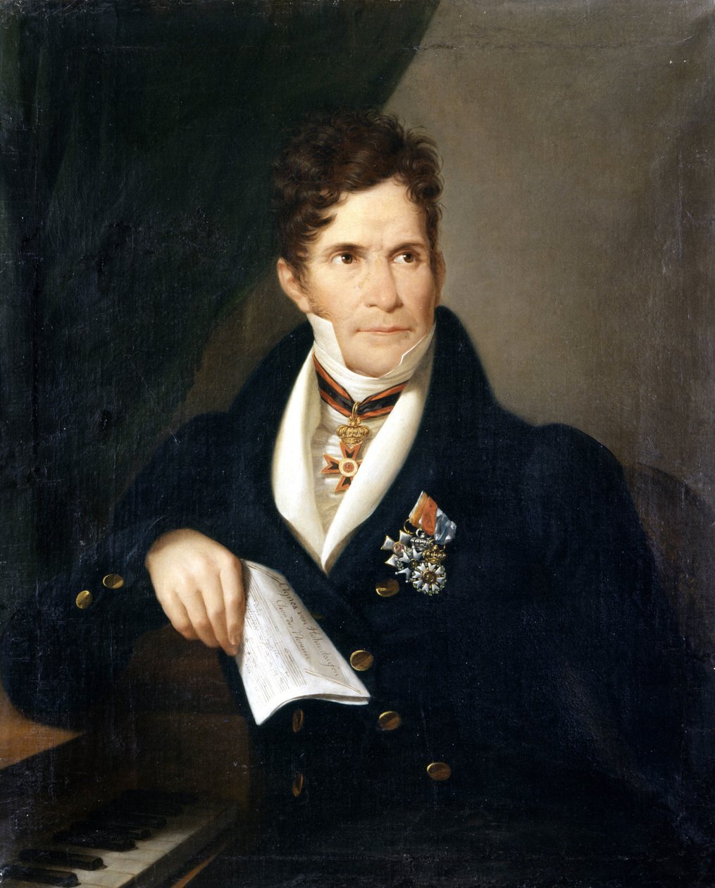 Porträtt av Gaspare Spontini. Italiensk kompositör (1774 till 1851). Anonym målning från 1800-talet. Galleria d