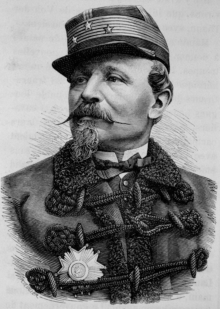 Porträtt av general Chanzy (1823 - 1883). Gravyr från slutet av 1800-talet i "Histoire de France"" av H. Martin. av Unknown artist