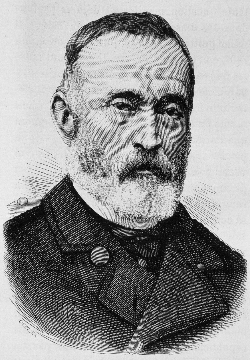 Porträtt av general Clément Thomas (1809 - 1871). Gravyr från slutet av 1800-talet i "Histoire de France"" av H. Martin. av Unknown artist