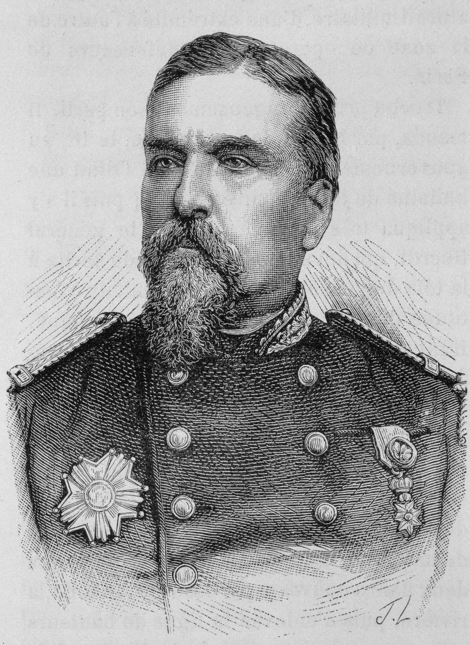 Porträtt av General Ducrot (1817 - 1882). Gravyr från slutet av 1800-talet i "Histoire de France"" av H. Martin. av Unknown artist