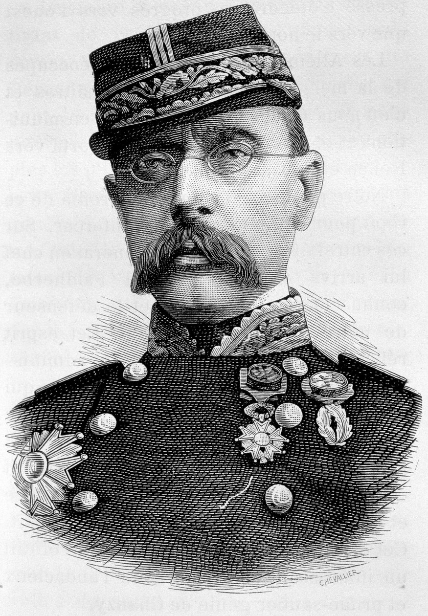 Porträtt av general Louis Faidherbe, fransk kolonisatör (1818 - 1889). 1800-talsgravyr. av Unknown artist