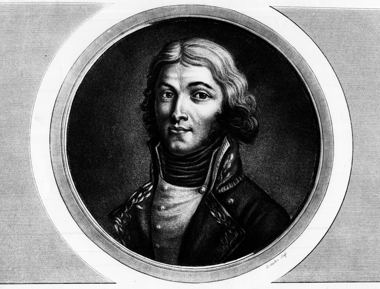 Porträtt av general Louis Lazare Hoche (1768-1797). Gravyr i "" Komplett samling av historiska målningar från den franska revolutionen, i tre volymer.""" 1804. av Unknown artist