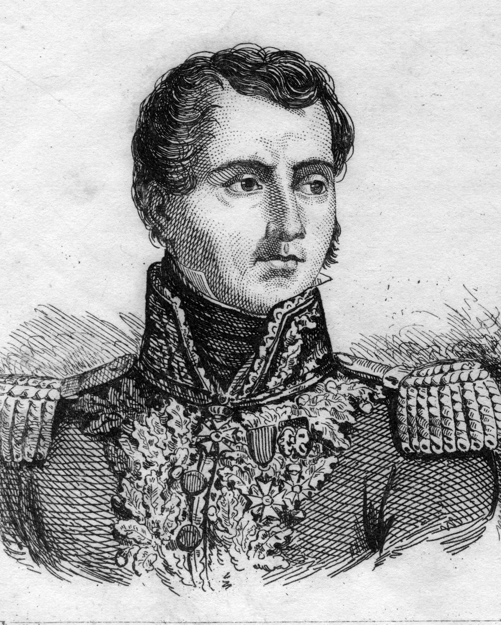 Porträtt av general Pierre Francois Joseph du CREUX Flour 1770-1835. Gravyr av 1800-talet. av Unknown artist