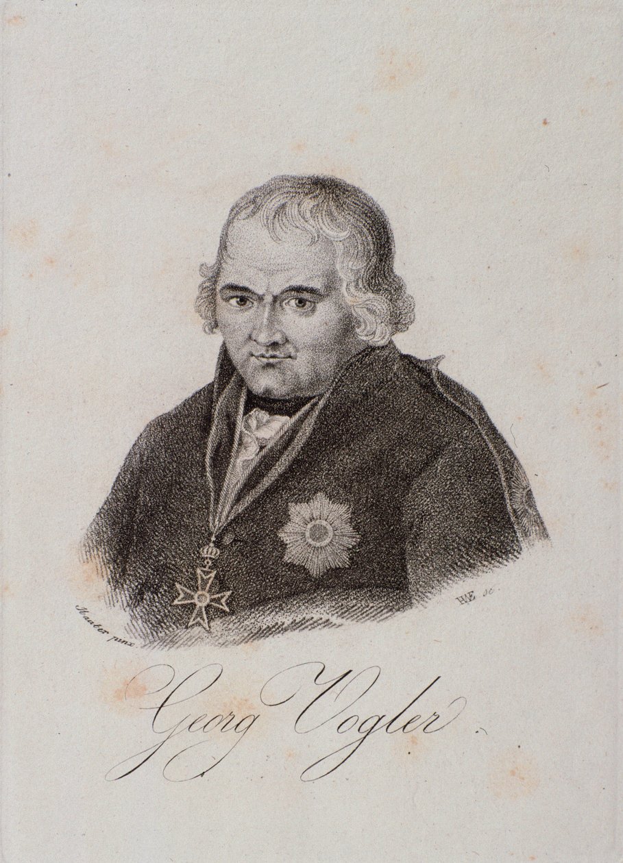 Porträtt av Georg Joseph Vogler (abbe Vogler) (gravyr) av Unknown artist