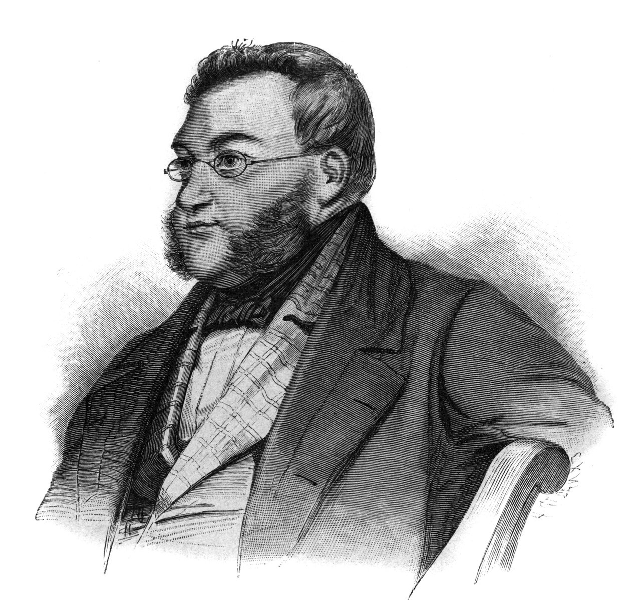 Porträtt av Georg von Vincke, preussisk politiker - Georg von Vincke (1811-1875), administratör, politiker och preussisk godsägare - gravyr sent 1800-tal av Unknown artist