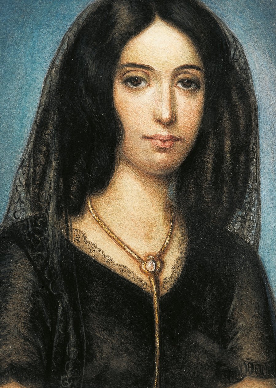 Porträtt av George Sand av Unknown artist