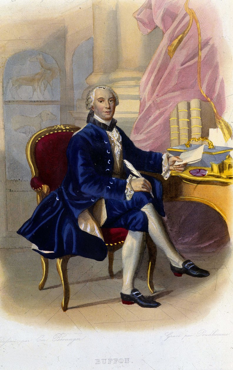 Porträtt av Georges Louis Leclerc, greve av Buffon (1707 - 1788), fransk naturforskare och författare. I "" Le Plutarque francais"" av Unknown artist