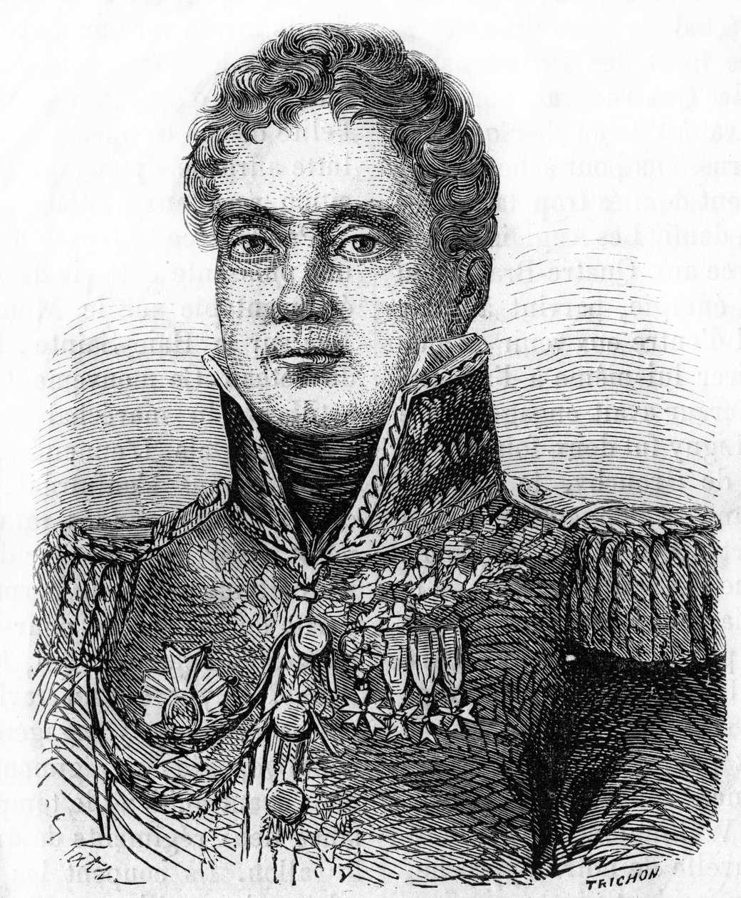 Porträtt av Georges Mouton, greve av Lobau (1770-1838), marechal av Frankrike. av Unknown artist