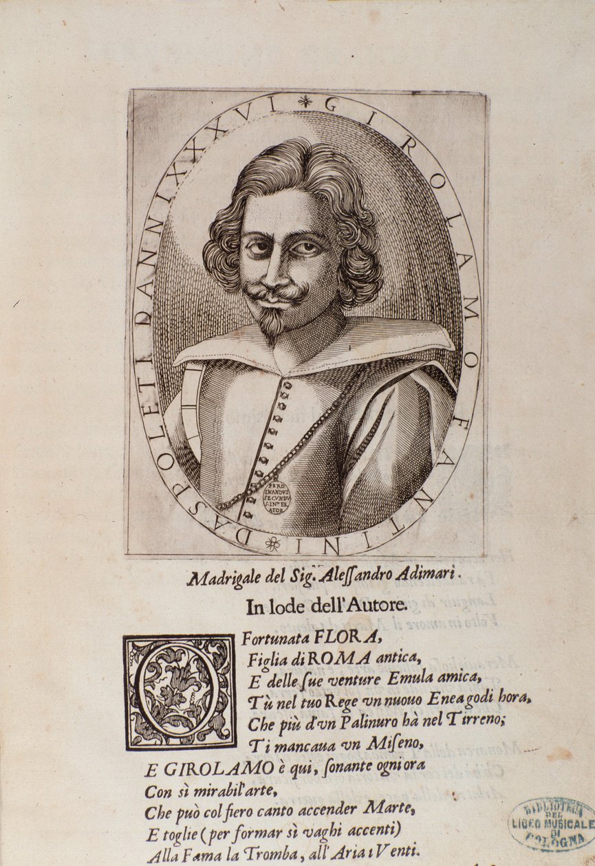 Porträtt av Gerolamo Fantini (titelsidan på hans metod för att lära sig spela trumpet av Unknown artist