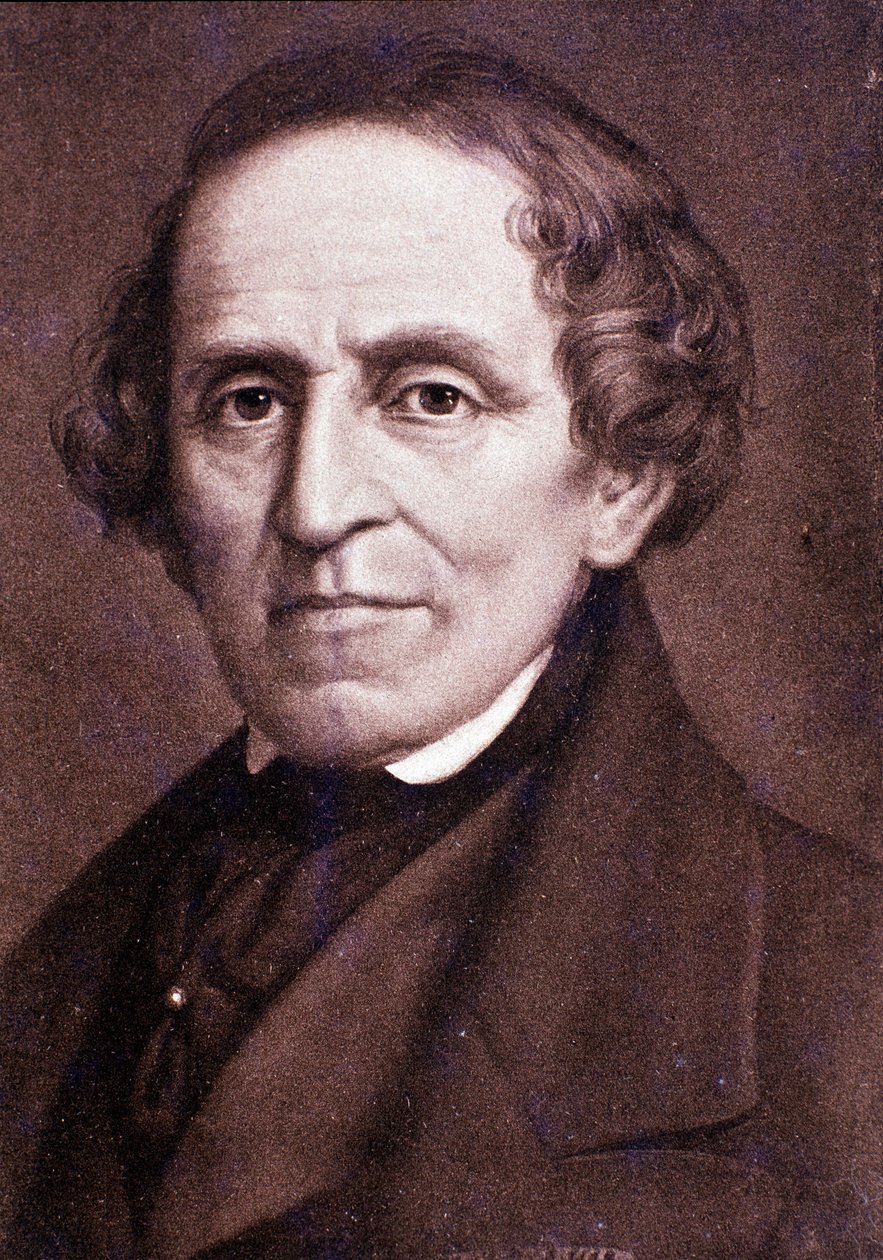 Porträtt av Giacomo Meyerbeer (gravyr) av Unknown artist