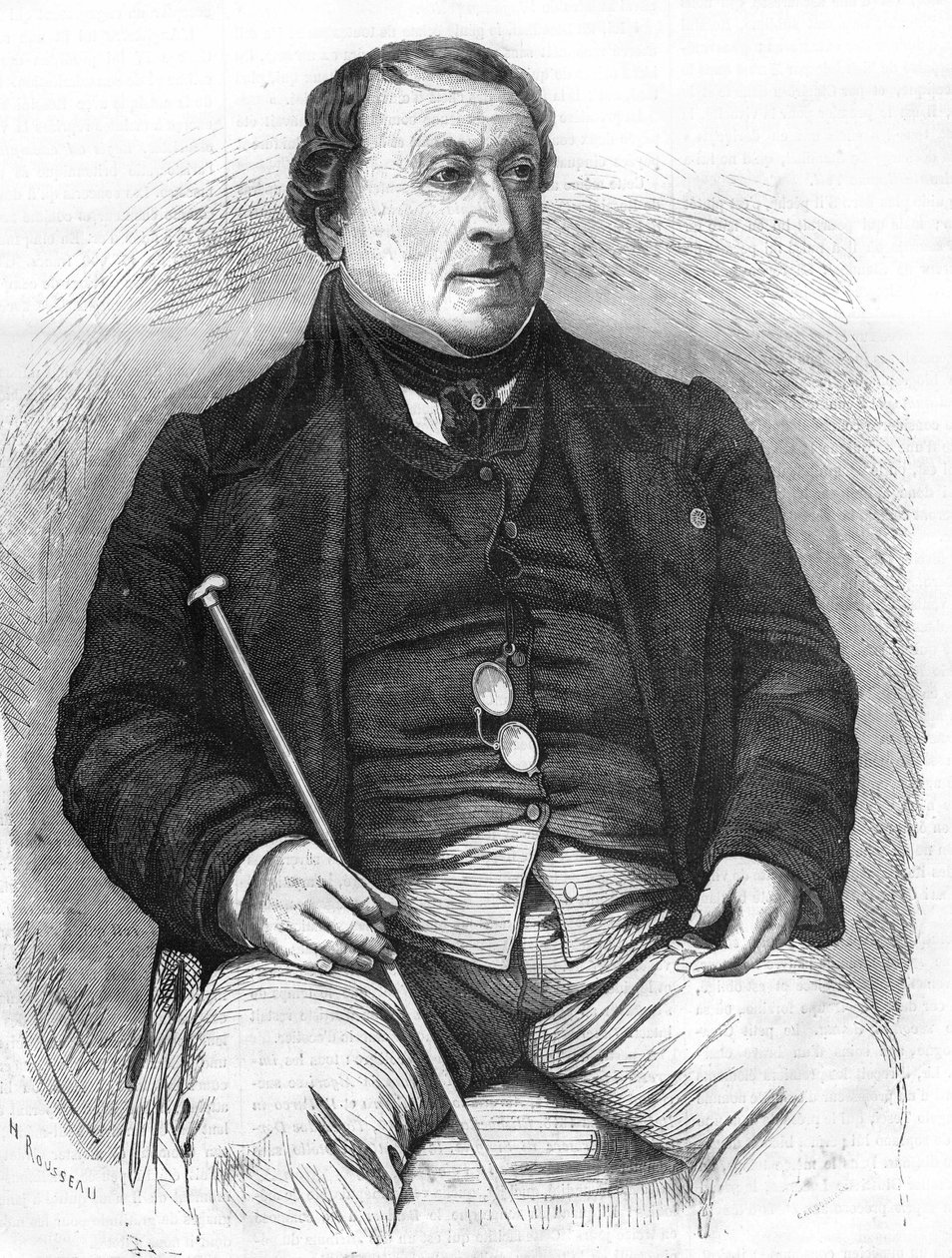 Porträtt av Gioacchino Rossini (1792-1868). av Unknown artist