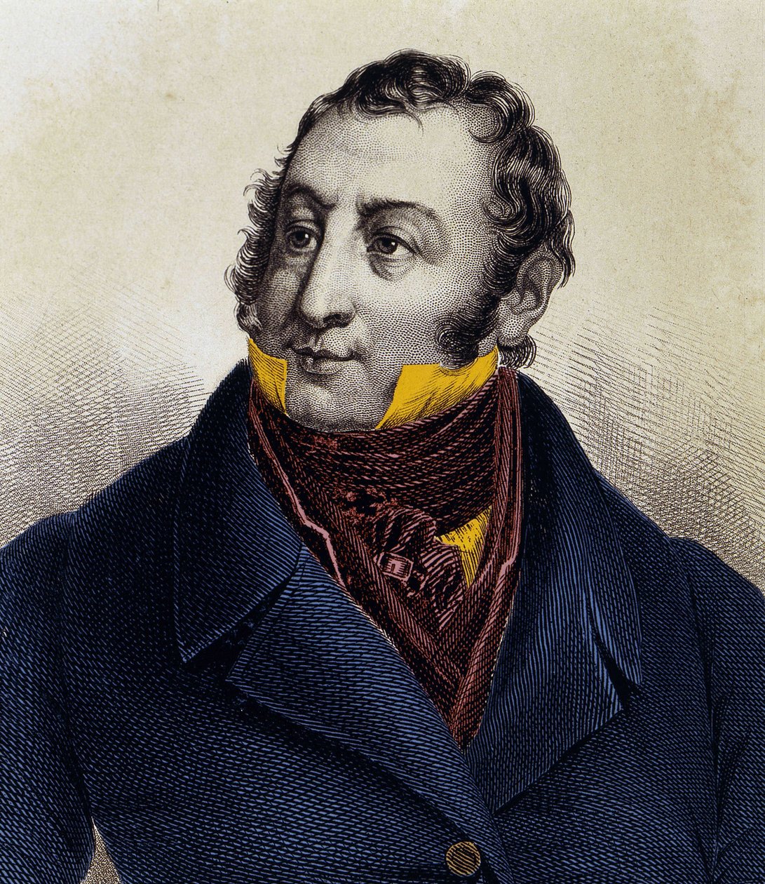 Porträtt av Gioacchino Rossini (1792-1868), gravyr från 1800-talet. av Unknown artist