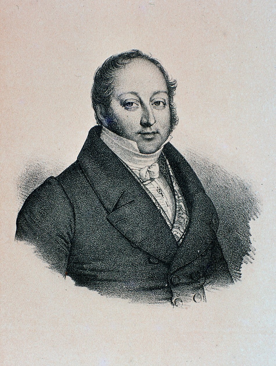 Porträtt av Gioacchino Rossini (gravyr av Unknown artist