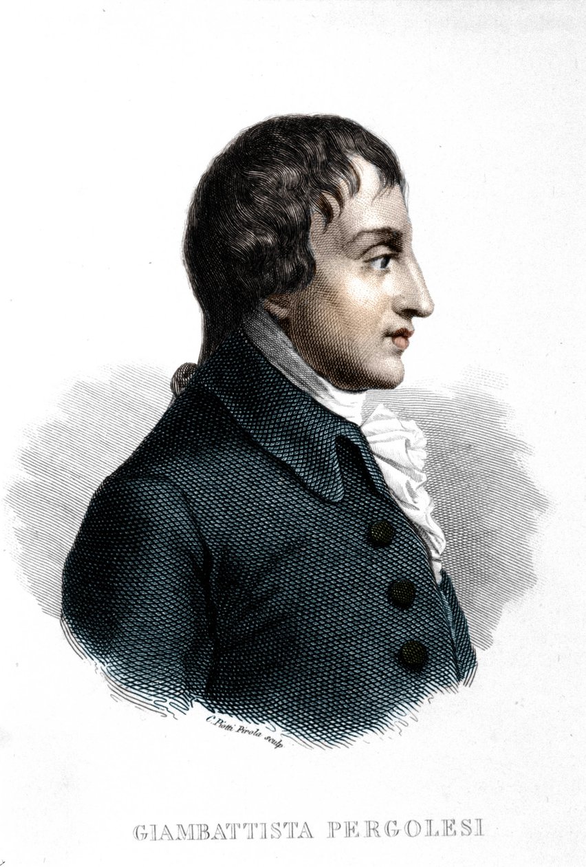 Porträtt av Giovanni Battista Pergolesi (Jean Baptiste Pergolese, Jean-Baptiste) (1710 - 1736). av Unknown artist