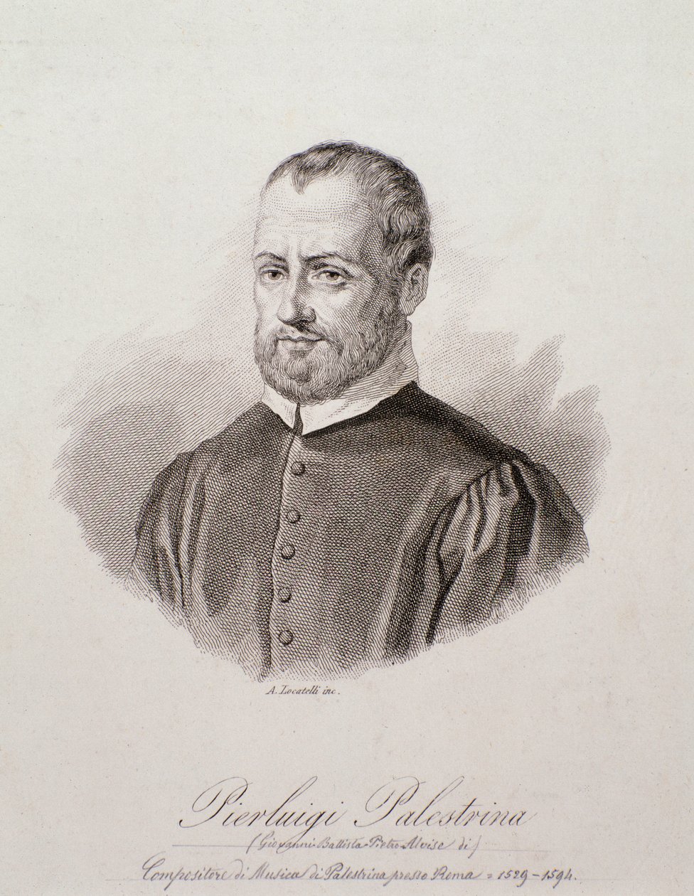 Porträtt av Giovanni Pierluigi da Palestrina (gravyr av Unknown artist