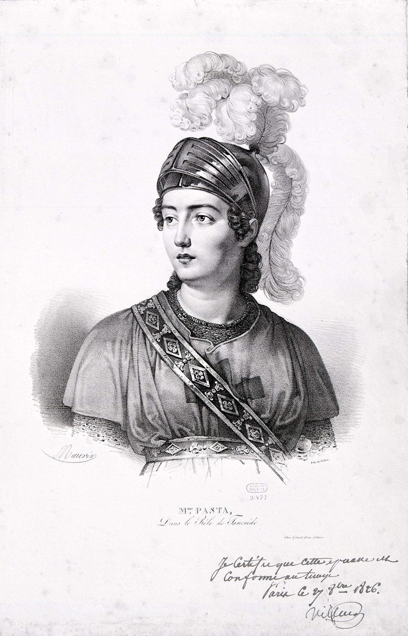 Porträtt av Giuditta Pasta (1797-1865). av Unknown artist