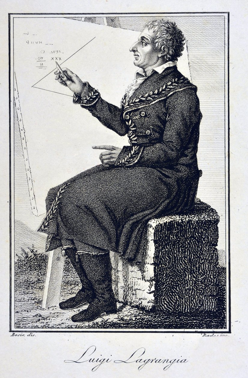 Porträtt av Giuseppe Ludovico De la Grange Tournier (1736 - 1813) - Porträtt av Joseph Louis (Joseph-Louis), jarl av Lagrange (1736-1813), fransk matematiker av Unknown artist