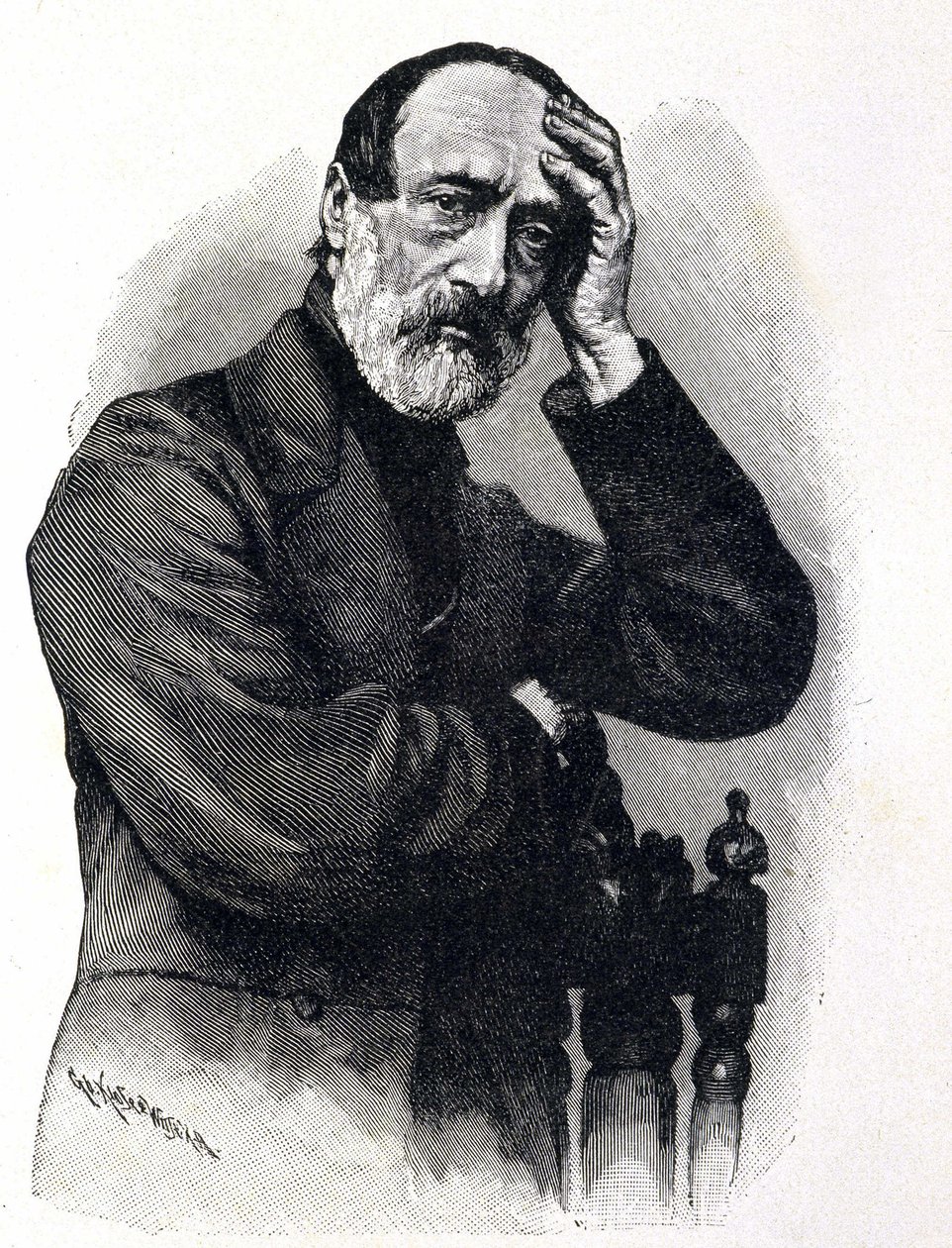 Porträtt av Giuseppe Mazzini (1805 - 1872), italiensk patriot och revolutionär av Unknown artist