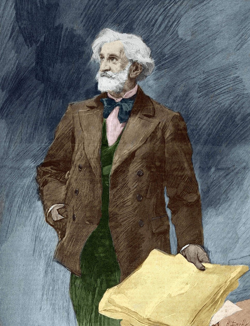 Porträtt av Giuseppe Verdi (1813-1901), italiensk kompositör. av Unknown artist