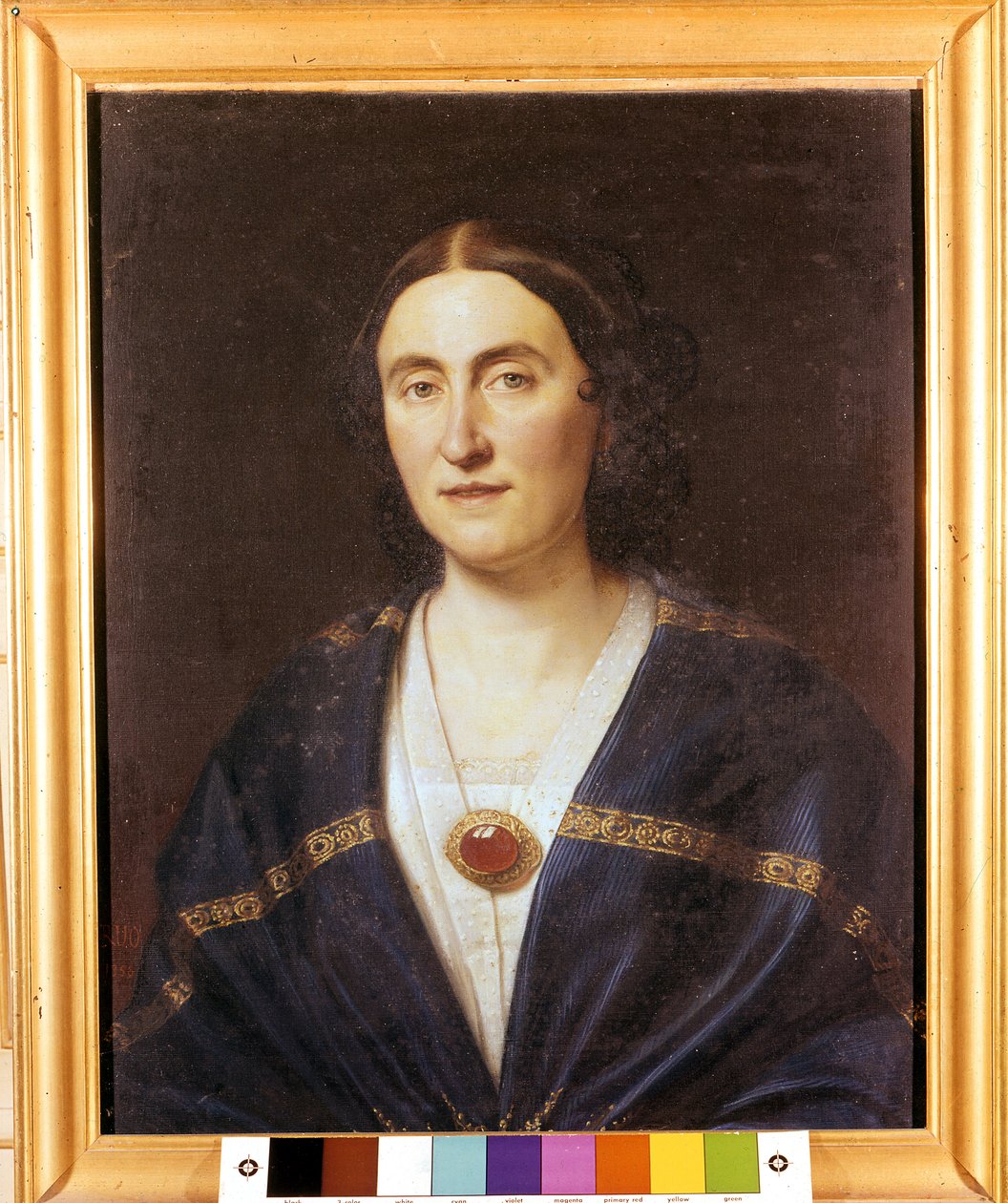Porträtt av Giuseppina Strepponi (1815-1897), sopran och hustru till Giuseppe Verdi ”” Anonym målning. Omkring 1850. Sant