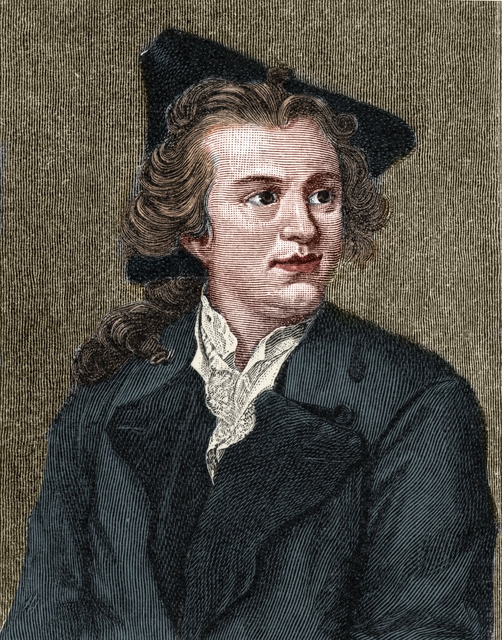 Porträtt av Gotthold Ephraim Lessing (1729 - 1781) tysk författare och dramatiker. av Unknown artist