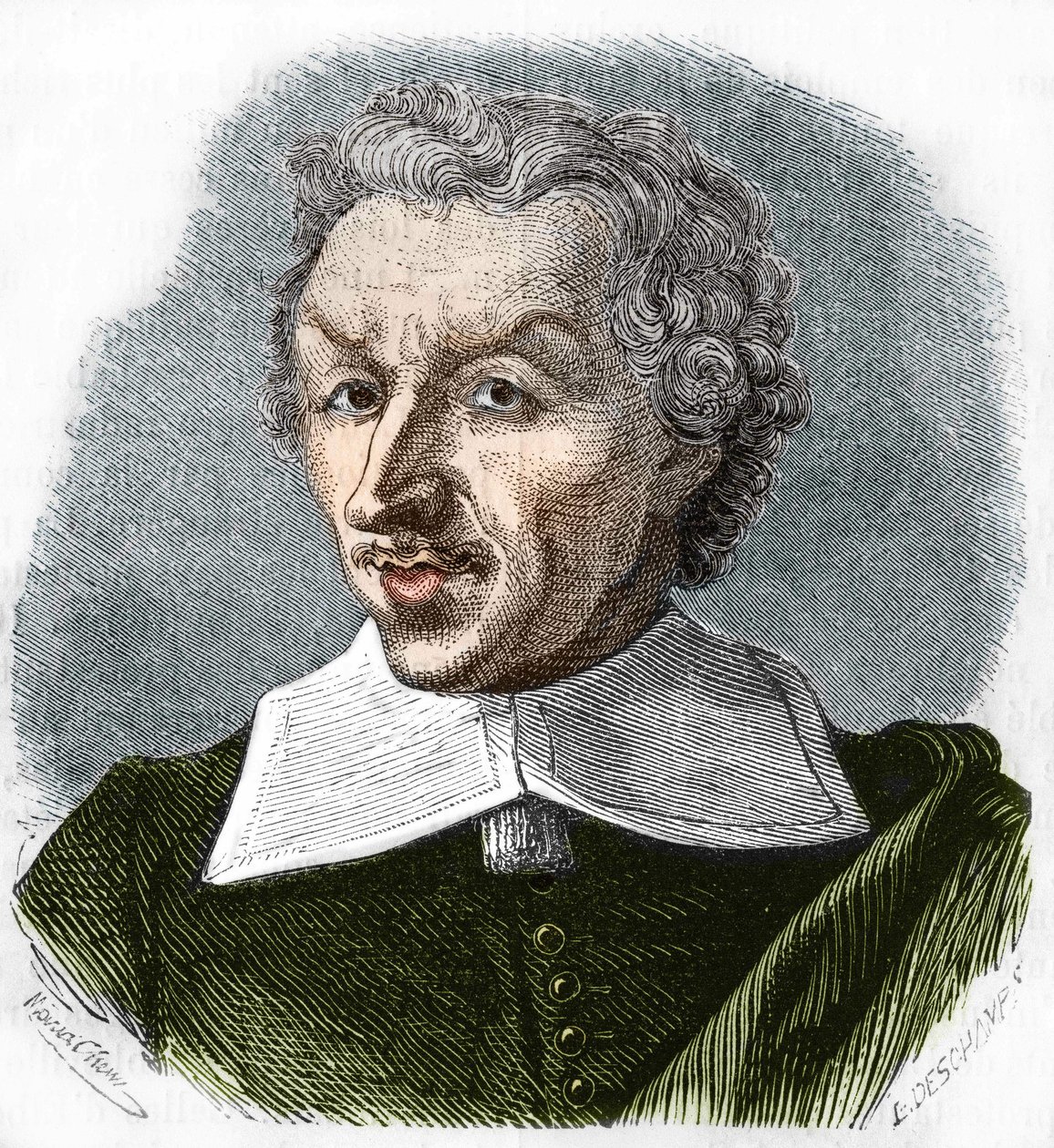 Porträtt av Gui (kille) Patin. Fransk läkare och författare (1601 till 1672). Gravyr från 1866. av Unknown artist