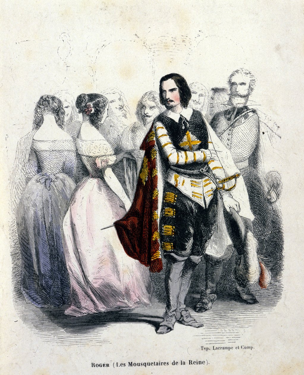 Porträtt av Gustave Roger (1815 - 1879), fransk tenor, i "Drottningens musketörer" av Jacques Fromental Halevy av Unknown artist