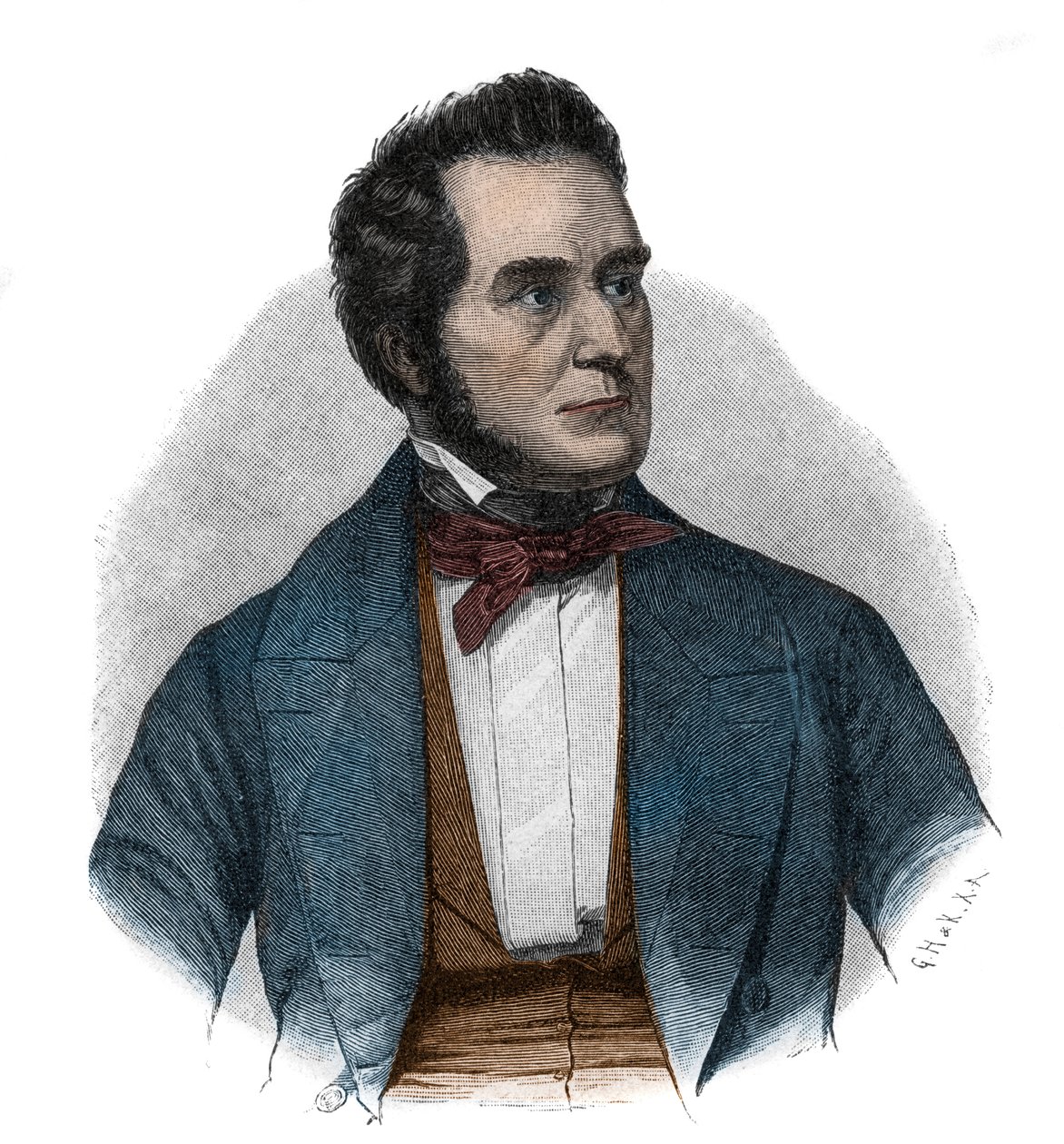 Porträtt av Heinrich Wilhelm August Freiherr von Gagern (1799-1880), statsman som argumenterade för Tysklands enande - Porträtt av Heinrich Wilhelm August von Gagern (1799-1880) av Unknown artist