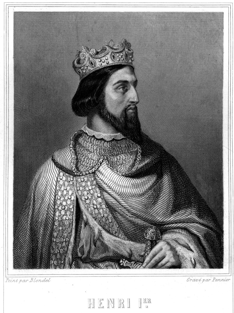 Porträtt av Henri I (ca 1008 - 1060), kung av Frankrike - i "" Histoire des Français"" av Lavallée, gravyr, sd. av Unknown artist