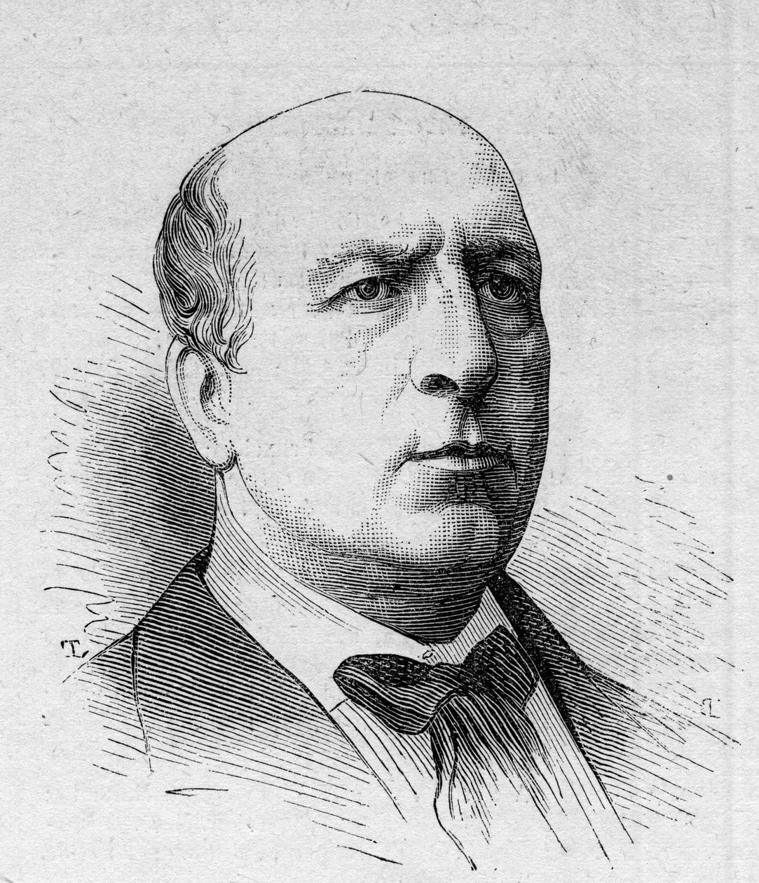 Porträtt av Henri Maubant (1821-1908), fransk komiker, medlem av Comedie Francaise. Gravyr i "" Le Monde Illustré"" nr 1168 av 16 augusti 1879. av Unknown artist