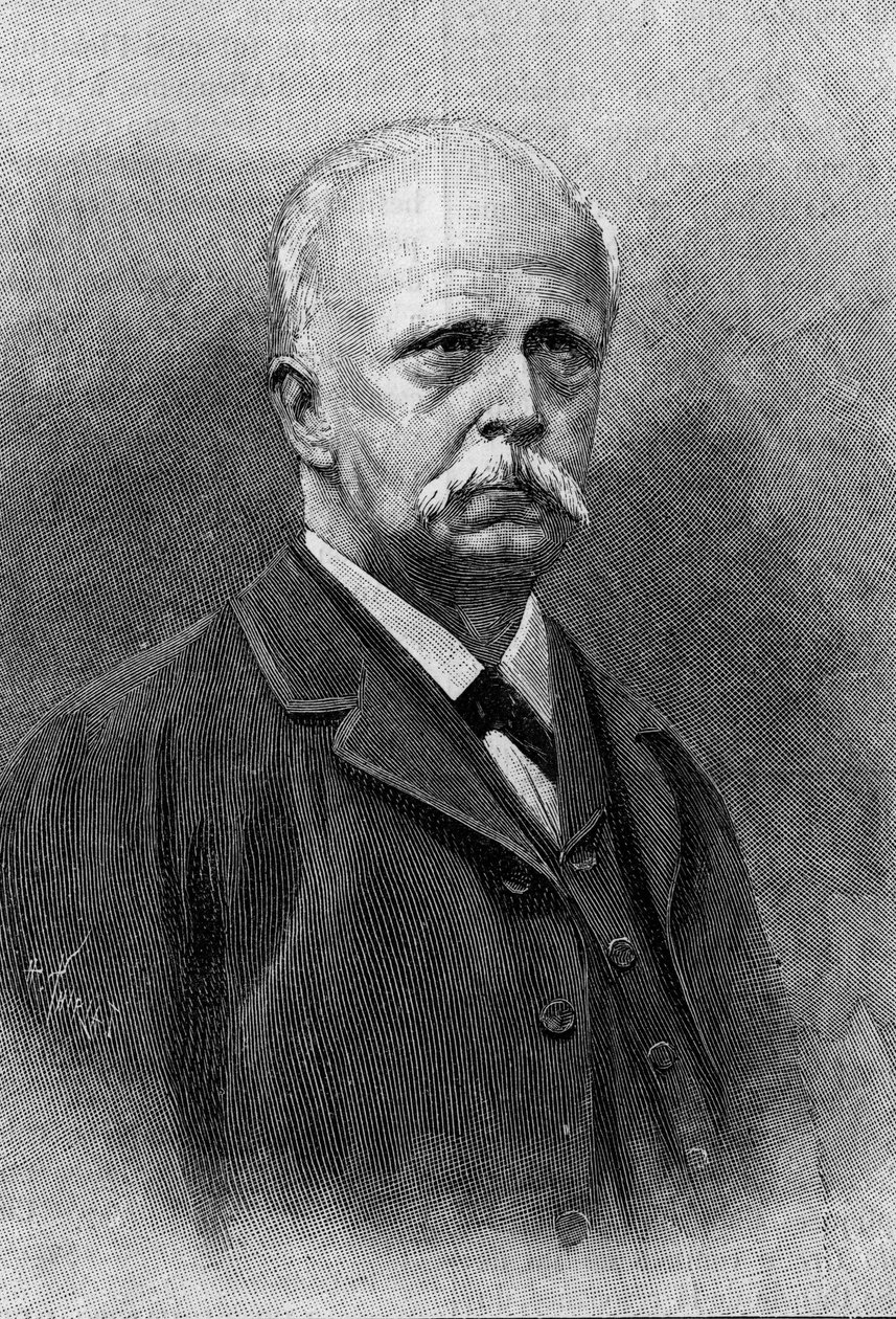 Porträtt av Hermann Louis Ferdinand von Helmholtz (1821 - 1894), tysk fysiker och fysiolog. Gravyr i "" Nature: översyn av vetenskaperna och deras tillämpningar på konst och industri "" av den 22 september 1894. av Unknown artist