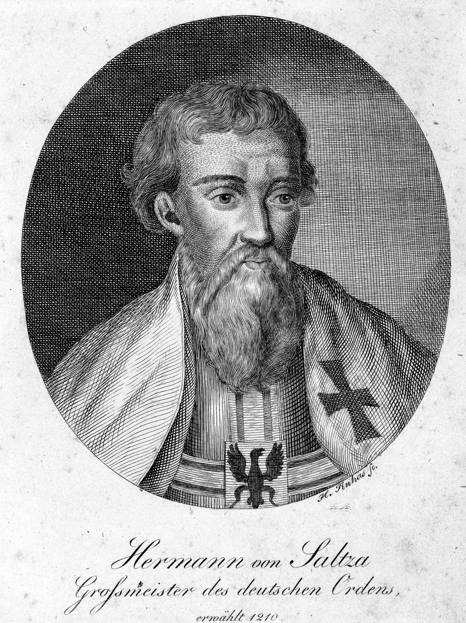 Porträtt av Hermann von Salza (1170 - 1239), stormästare av Teutoniska Riddarorden. av Unknown artist