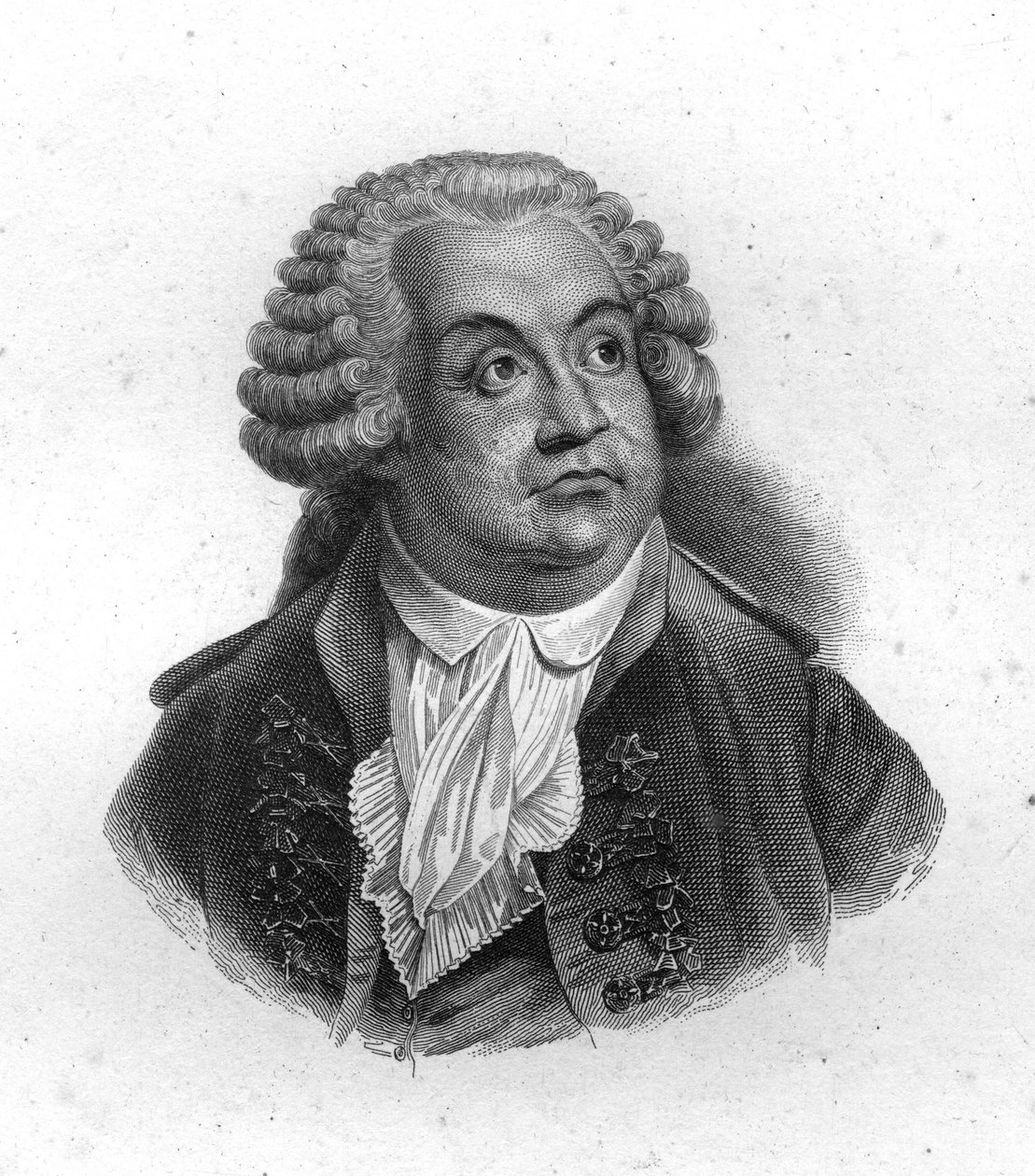 Porträtt av Honore Gabriel (Honore-Gabriel) Riqueti, greve av Mirabeau (1749-1791), gravyr från 1800-talet av Unknown artist