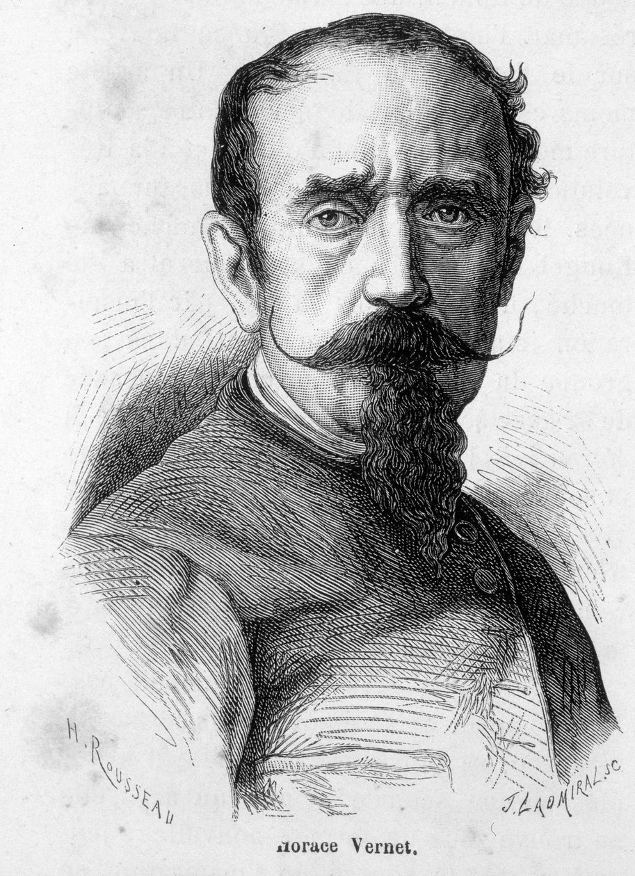 Porträtt av Horace Vernet (1789-1863), fransk målare och serietecknare, brinnande bonapartist, blev officiell målare av Napoleon III. av Unknown artist