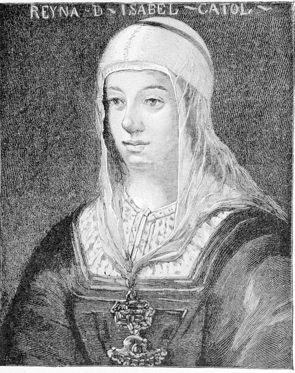 Porträtt av Isabella I den katolska (1451 - 1504), drottning av Kastilien. av Unknown artist