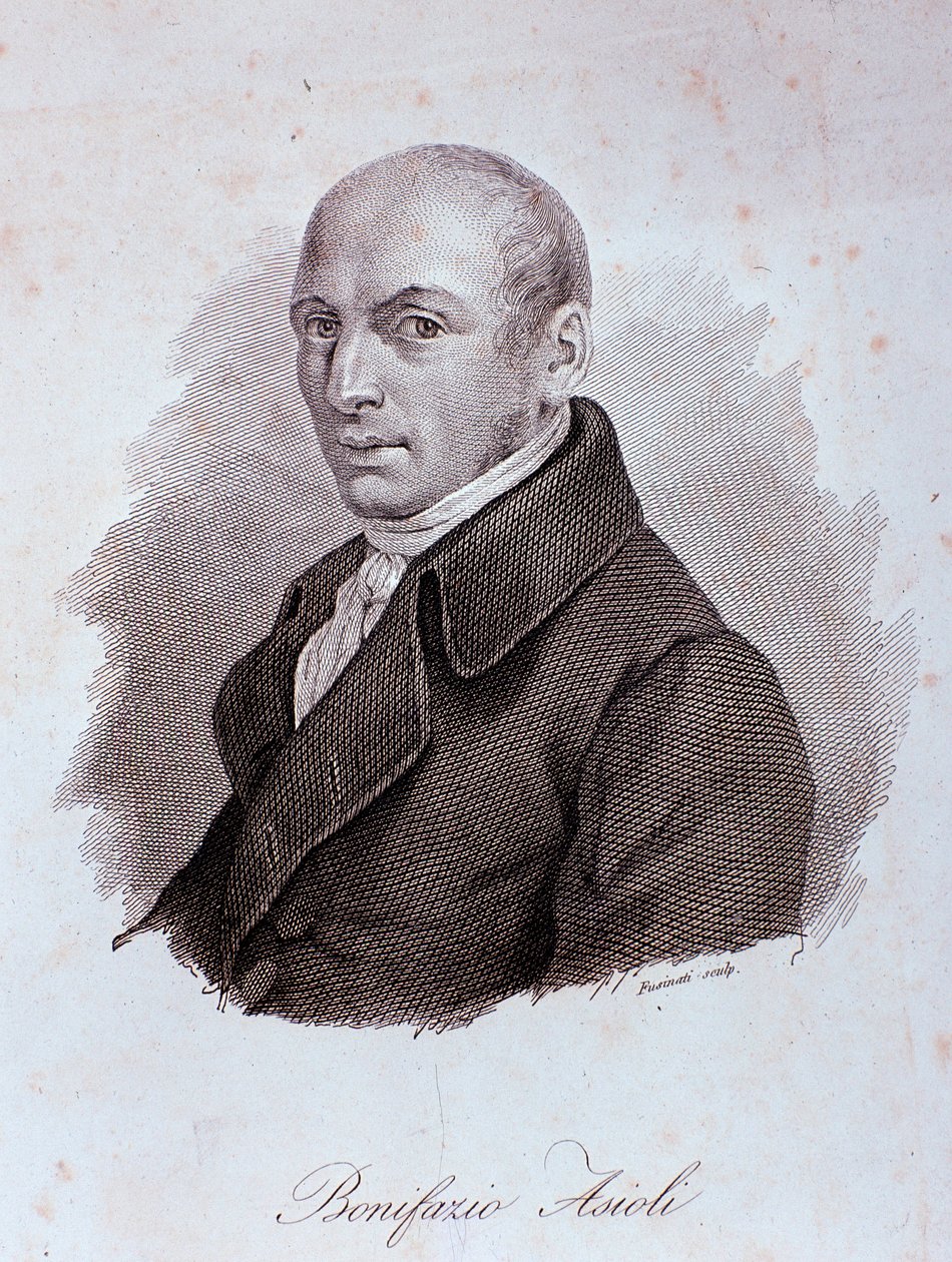 Porträtt av den italienske kompositören Bonifazio Asioli (1769-1832) Gravyr. 1800-talet. Milano, konservatoriets bibliotek av Unknown artist