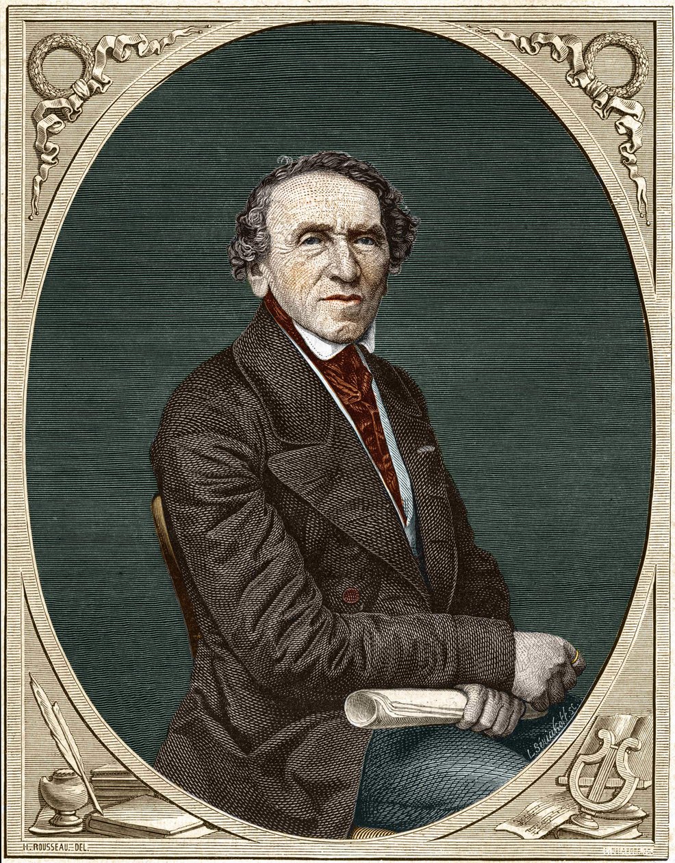 Porträtt av Jakob Liebmann Meyerbeer (1791-1864), tysk kompositör. av Unknown artist