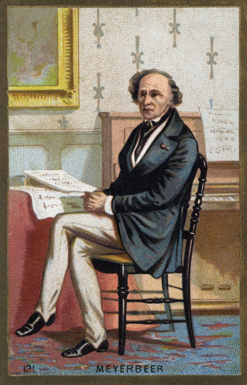 Porträtt av Jakob Liebmann Meyerbeer (1791-1864), tysk kompositör. av Unknown artist