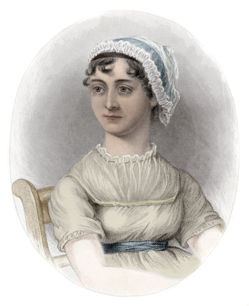 Porträtt av Jane Austen (1775-1817) - Porträtt av den engelska författaren Jane Austen (1775-1817) av Unknown artist