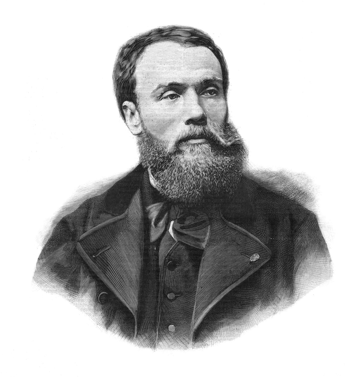 Porträtt av Jean-Paul (Jean Paul) Laurens (1838-1921) fransk målare och skulptör - Gravyr från 1891 av Unknown artist