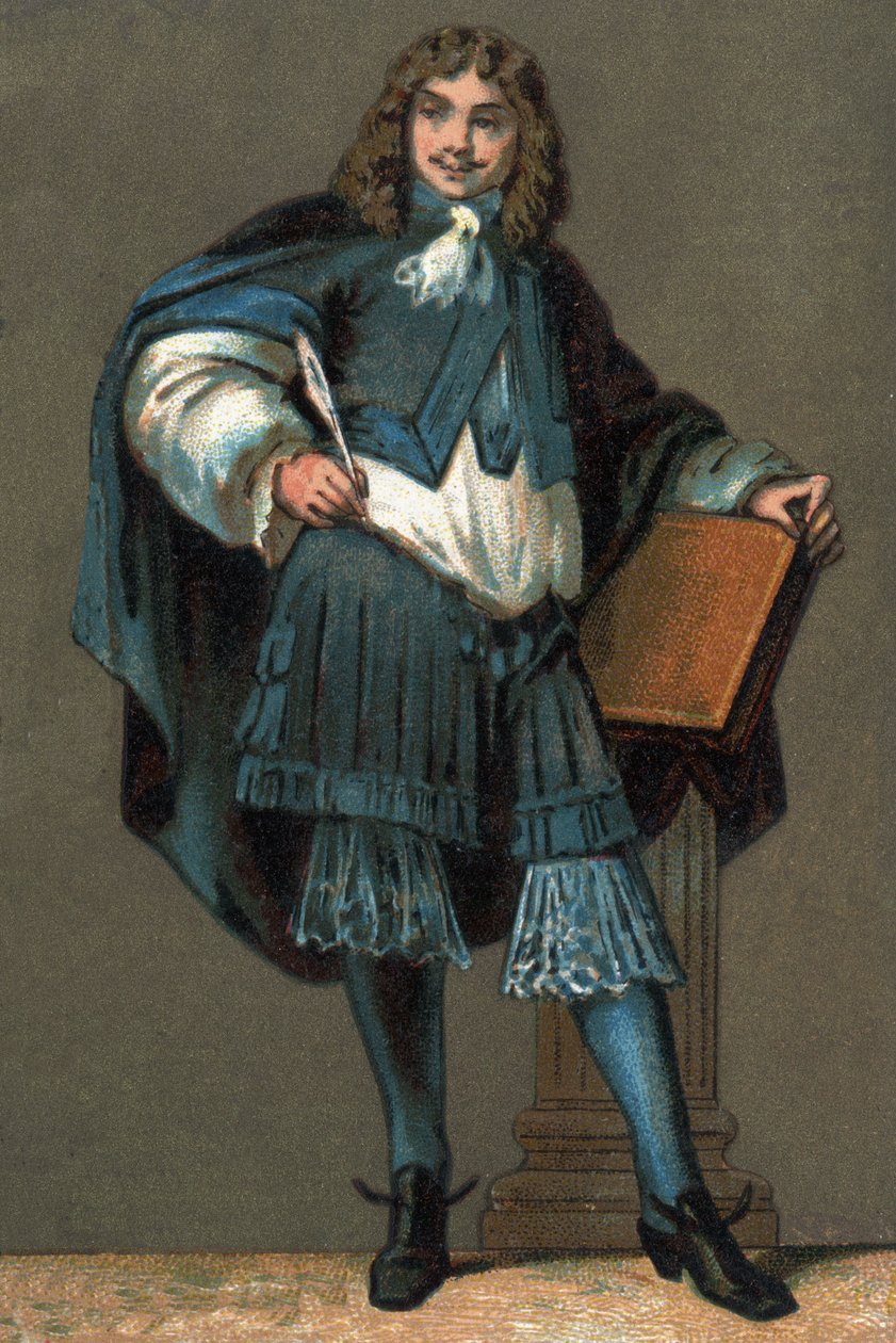 Porträtt av Jean Baptiste Poquelin dit Moliere (1622-1673) Chromolithography circa 1890. av Unknown artist