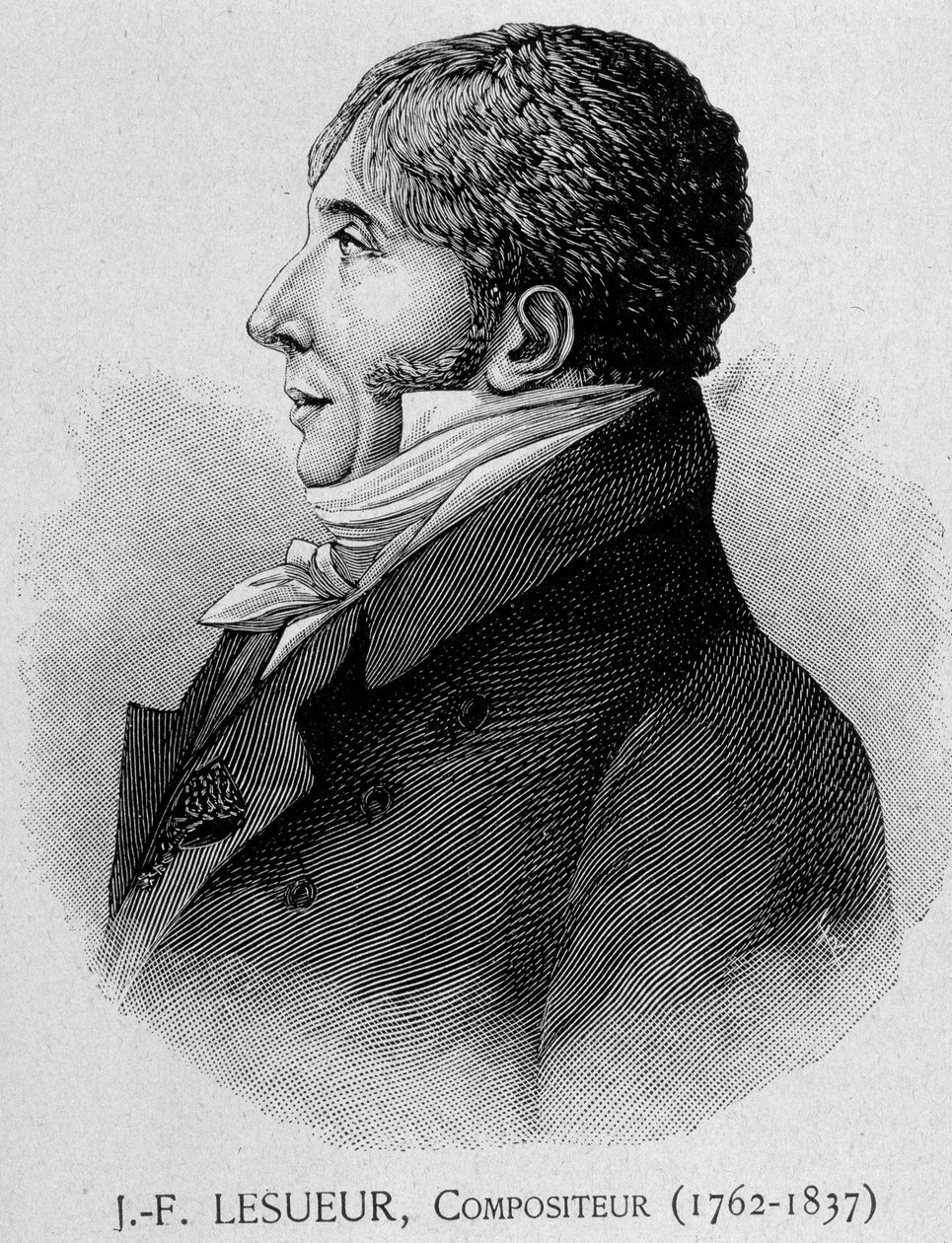 Porträtt av Jean Francois Lesueur (1762 - 1837), fransk kompositör av Unknown artist