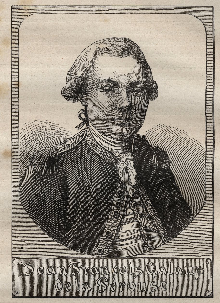 Porträtt av Jean Francois de Galaup, greve av La Perouse (1741-1788) - illustration hämtad från "The Great Mariners of the 18th century"" av Unknown artist