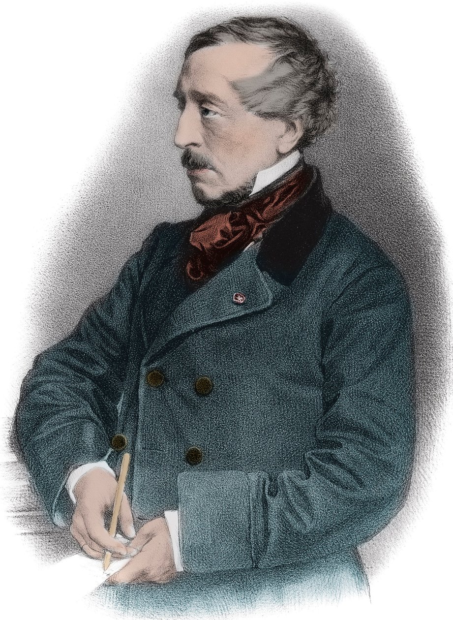 Porträtt av Jean Jacques (Jean-Jacques) Ampere (1800-1864) fransk historiker - av Unknown artist