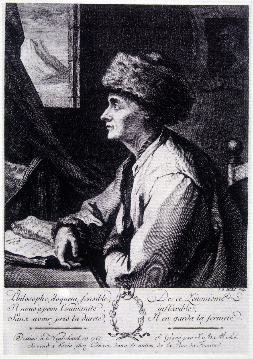 Porträtt av Jean Jacques Rousseau av Unknown artist