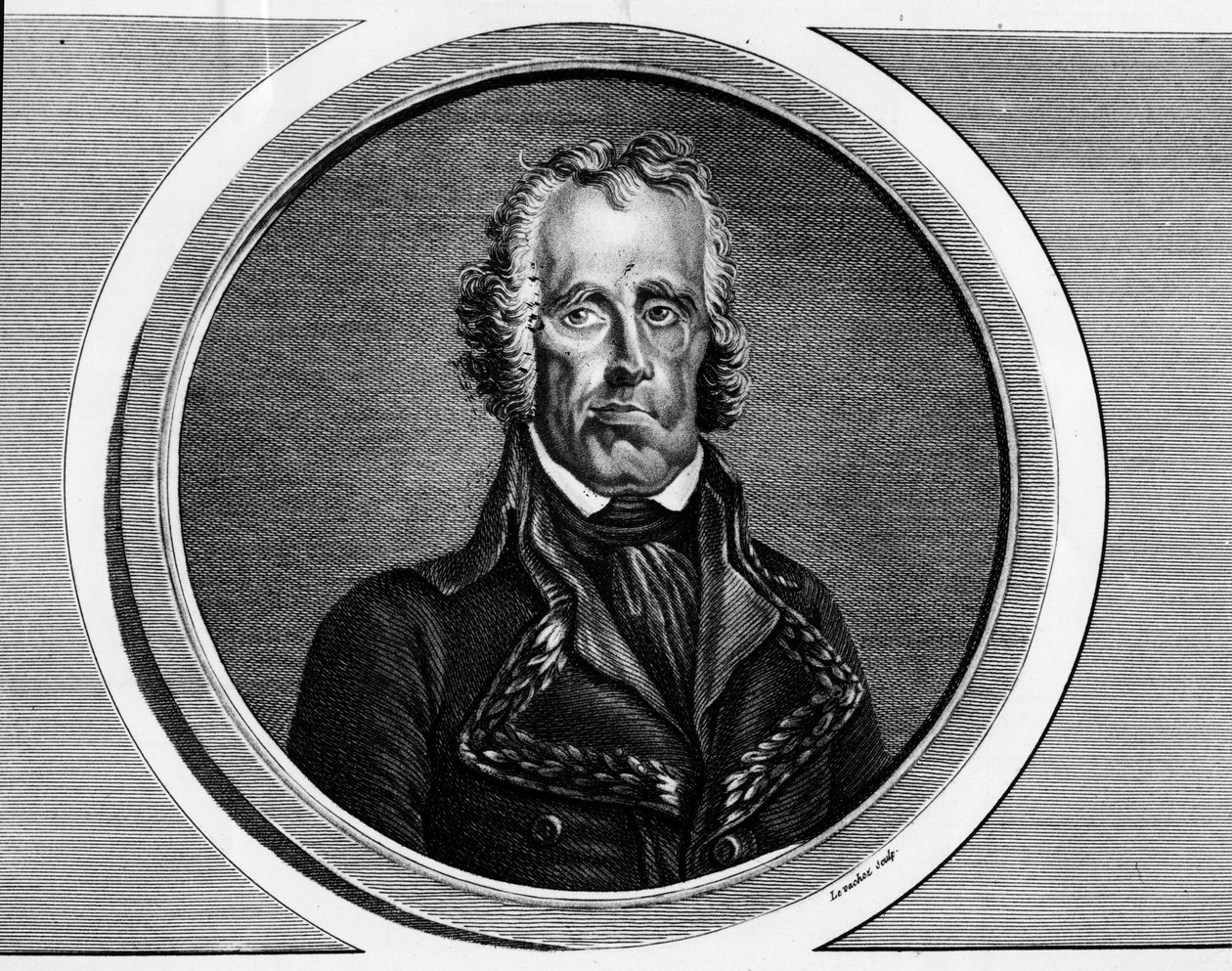 Porträtt av Jean Nicolas Houchard (1738-1793), general francais. Gravyr i "" Komplett samling av historiska målningar från den franska revolutionen, i tre volymer.""" 1804. av Unknown artist