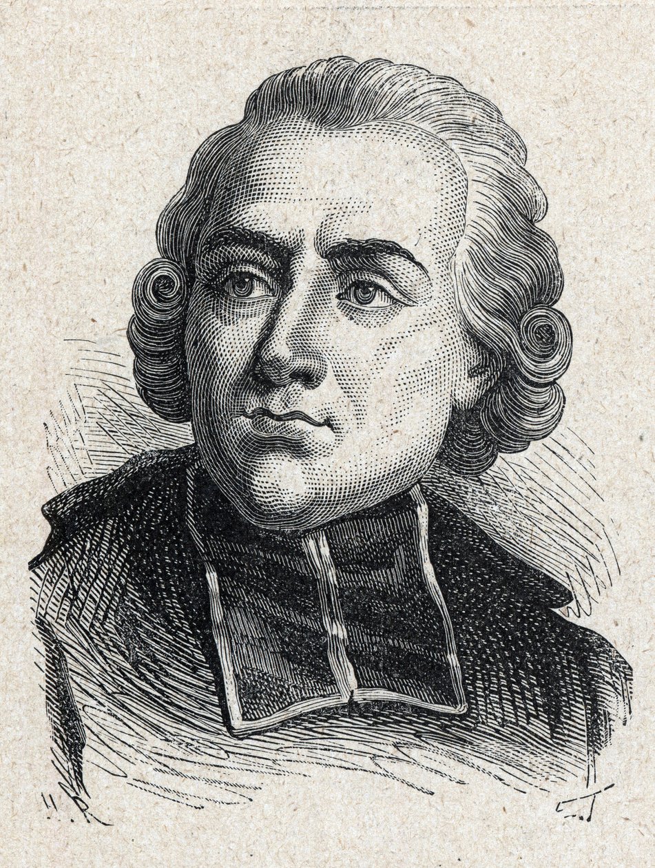 Porträtt av Jean Sibrake (Jean-Sibrakes) (eller Siffrein) abbe Maury (1746-1817), fransk kardinal och arkevek av Paris, medlem av Academy francaise - Gravyr från 1889 av Unknown artist
